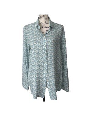 Solid & Striped x Sofia Richie Grainge Size S Delmore Button-Up Top Horse Blue